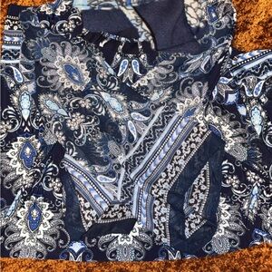Blue Paisley Patterned Blouse